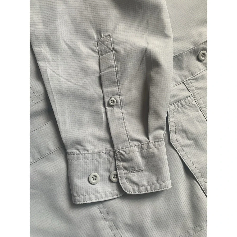 Habit Men's River Guide Lg Sleeve Fishing Shirt M-Solar Factor Grey‎ Lightweight